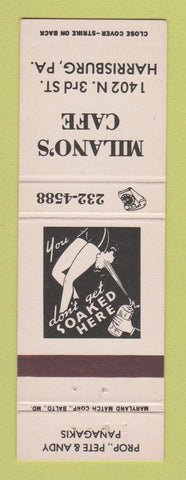Matchbook Cover - Milano's Cafe Harrisburg PA girlie
