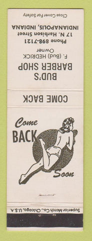 Matchbook Cover - Bud's Barber Shop Indianapolis IN girlie