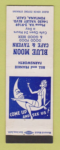 Matchbook Cover - Blue Moon Cafe Tavern Fontana CA girlie
