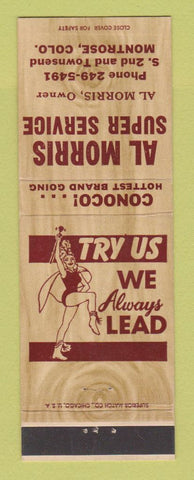 Matchbook Cover Al Morris Super Service Conoco oil gas Montrose Colorado girlie