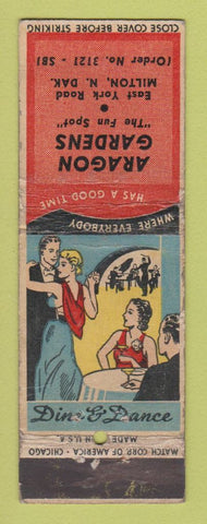 Matchbook Cover - Aragon Gardens Milton ND WORN