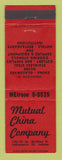 Matchbook Cover - Mutual China Company Indianapolis IN