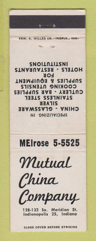 Matchbook Cover - Mutual China Company Indianapolis IN WEAR