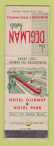 Matchbook Cover - Deglman Hotels Sault Ste Marie MI