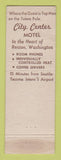 Matchbook Cover - City Center Motel Renton WA