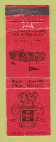 Matchbook Cover - Mile Square Restaurant Fountain Valley CA golf WORN