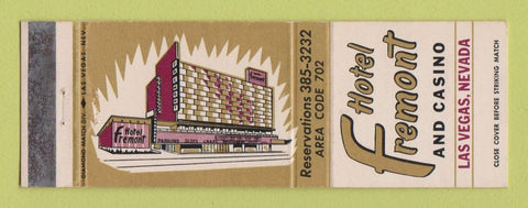 Matchbook Cover - Hotel Fremont Casino Las Vegas NV