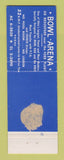 Matchbook Cover - Bowl Arena Detroit MI WORN BACK