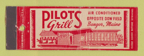 Matchbook Cover - Pilots Grill Bangor ME WEAR Full Length