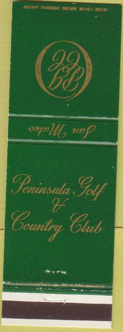 Matchbook Cover - Peninsula Golf  and  Country Club San Mateo CA