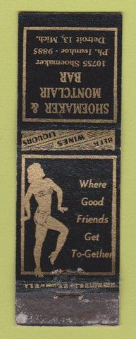 Matchbook Cover - Shoemaker & Montclair Bar Detroit MI girlie WORN