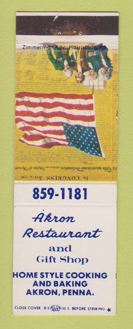 Matchbook Cover - Akron Restaurant PA