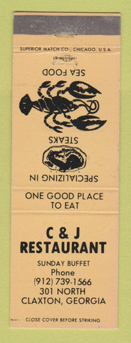 Matchbook Cover - C&J Restaurant Claxton GA