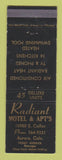 Matchbook Cover - Radiant Motel Apartments Aurora Colorado Colfax WEAR