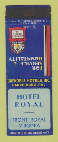 Matchbook Cover - Hotel Royal Front Royal VA WEAR