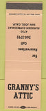 Matchbook Cover - Granny's Attic San Jose CA Peach