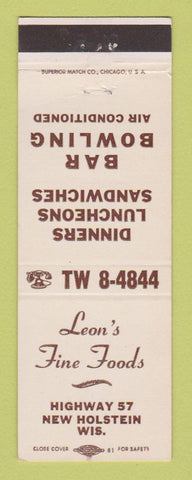 Matchbook Cover - Leon's Fine Foods Restaurant New Holstein WI