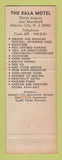 Matchbook Cover - Bala Motel Atlantic City NJ