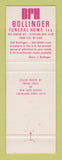 Matchbook Cover - Bollinger Funeral Home Cleveland OH