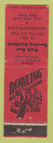 Matchbook Cover - Park Row Bowling Academy New York City WORN