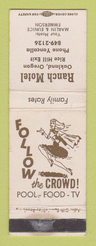 Matchbook Cover - Ranch Motel Oakland OR girlie WEAR