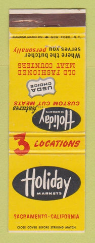 Matchbook Cover - Holiday Markets Grocery Sacramento CA