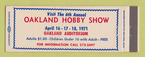 Matchbook Cover - Oakland Hobby Show CA 1971
