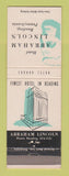 Matchbook Cover - Hotel Abraham Lincoln Reading PA