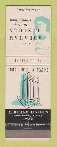 Matchbook Cover - Hotel Abraham Lincoln Reading PA