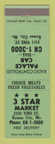 Matchbook Cover - 3 Star Market Grocery Kansas City MO Palace Cab Taxi
