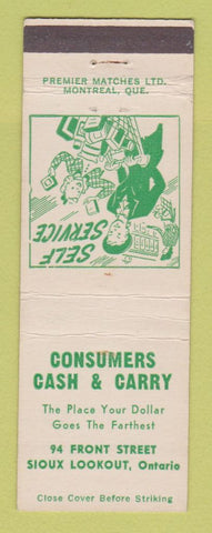 Matchbook Cover - Consumers Cash & Carry Store Sioux Lookout ON