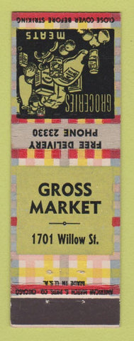 Matchbook Cover - Gross Market Grocery McKeesport PA