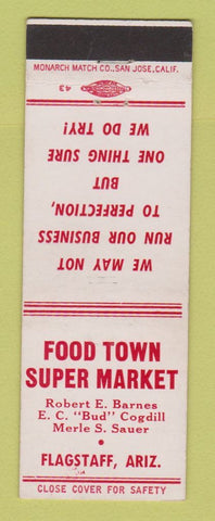 Matchbook Cover - Food Town Super Market Flagstaff AZ