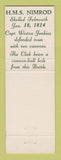 Matchbook Cover - Nimrod Club Falmouth MA