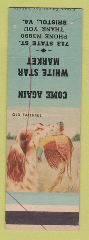 Matchbook Cover - White Star Market Bristol VA SAMPLE WORN WRITING