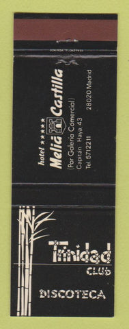 Matchbook Cover - Trinidad Club Disco Hotel Melia Castilla Madrid Spain