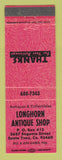 Matchbook Cover - Longhorn Antique Shop Santa Ynez CA