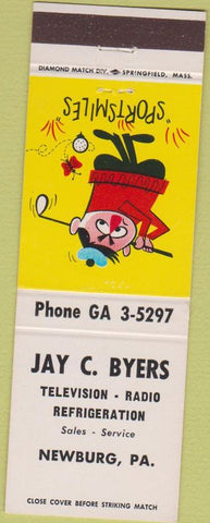 Matchbook Cover - Jay Byers TV Radio  Newburg PA golf