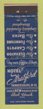 Matchbook Cover - Hotel Stratford Parkersburg WV WEAR