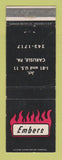 Matchbook Cover - Embers Restaurant Carlisle PA WEAR
