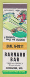 Matchbook Cover - Barnard Bar Reedsville WI