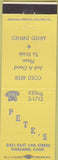 Matchbook Cover - Pete's Bar Oakland CA Yellow