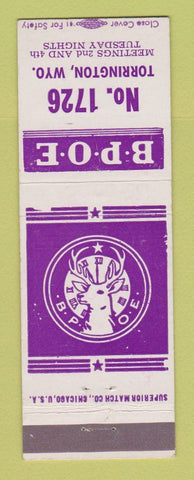 Matchbook Cover - Elks Lodge Torrington WY