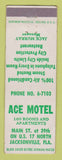 Matchbook Cover - Ace Motel Jacksonville FL WEAR