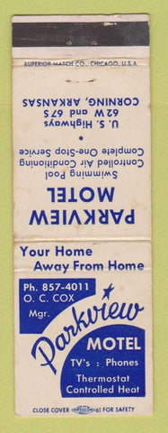 Matchbook Cover - Parkview Motel Corning AR WEAR