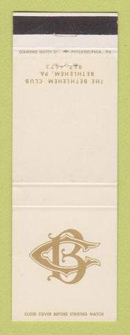 Matchbook Cover - Bethlehem Club PA