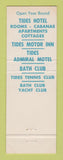 Matchbook Cover - Tides Hotel Bath Club St Petersburg FL