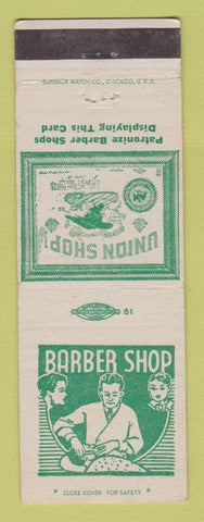 Matchbook Cover - Union Barber Shops Indianapolis IN Headquarters