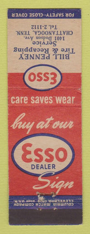 Matchbook Cover - Esso oil gas Bill Penney Chattanooga TN WEAR