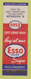 Matchbook Cover - Esso oil gas R Haensler Chattanooga TN